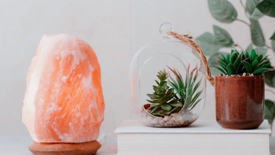 healing crystal lamp